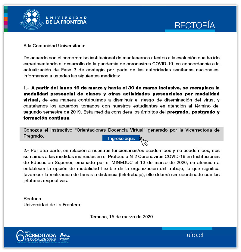 2020 03 16 comunicado UFRO domingo 15 marzo